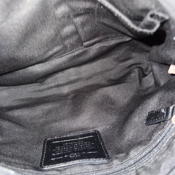 Coach Demi Bag Signature Jacquard Crossbody Black Leather Trim Silver Hardware - Picture 16 of 16